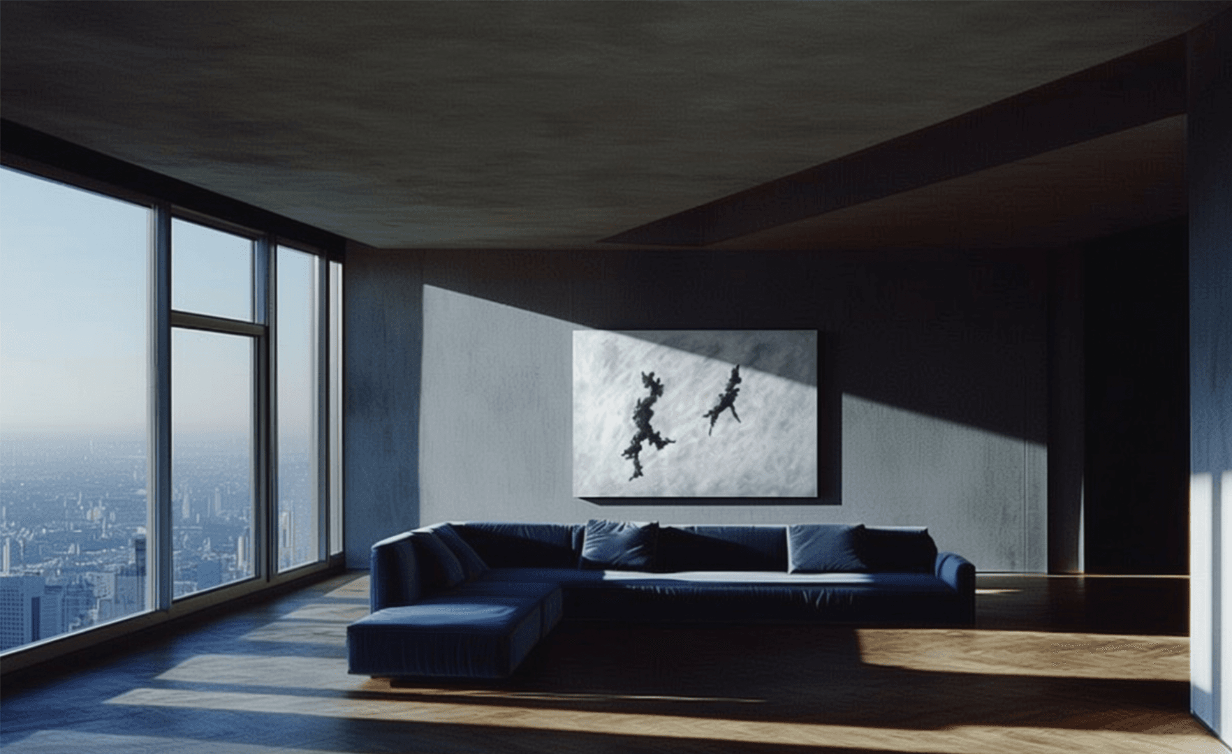 Interior with artwork naturally blended into the room